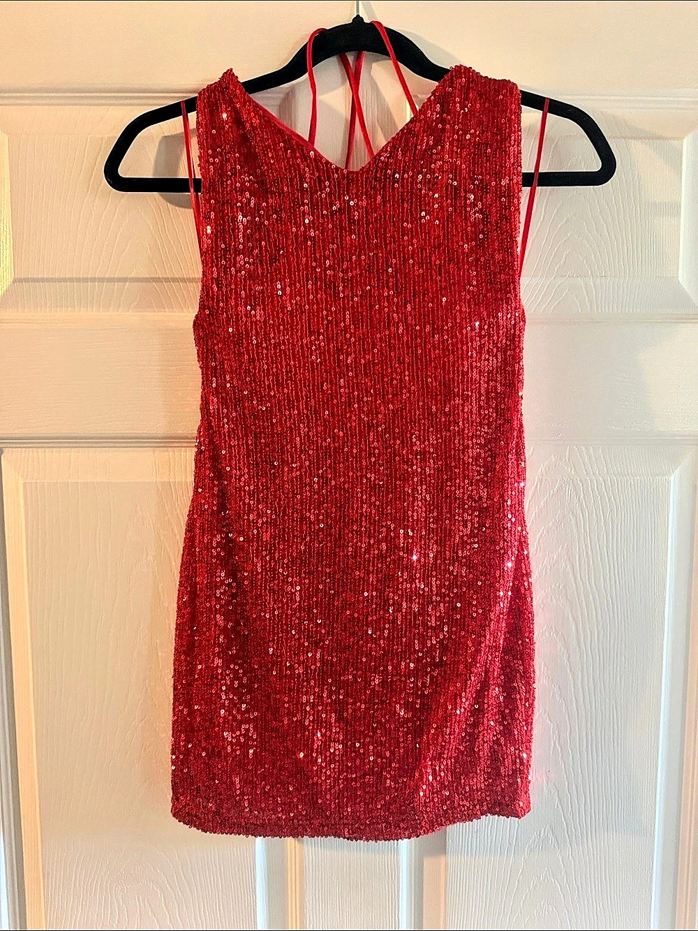 Windsor Red Sequin Mini Dress Size Medium NWT
